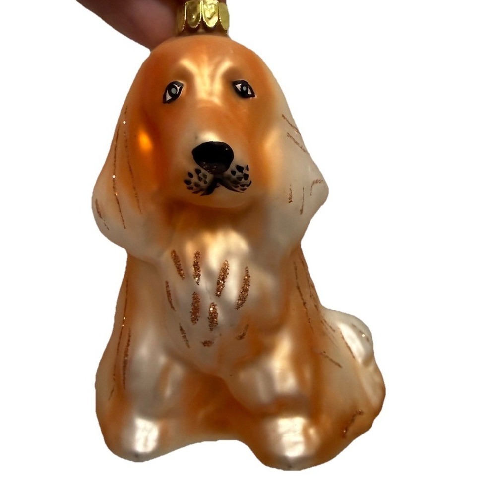 Robert Stanley Collection Dog Ornament Blown Glass Christmas Golden Retriever ?
